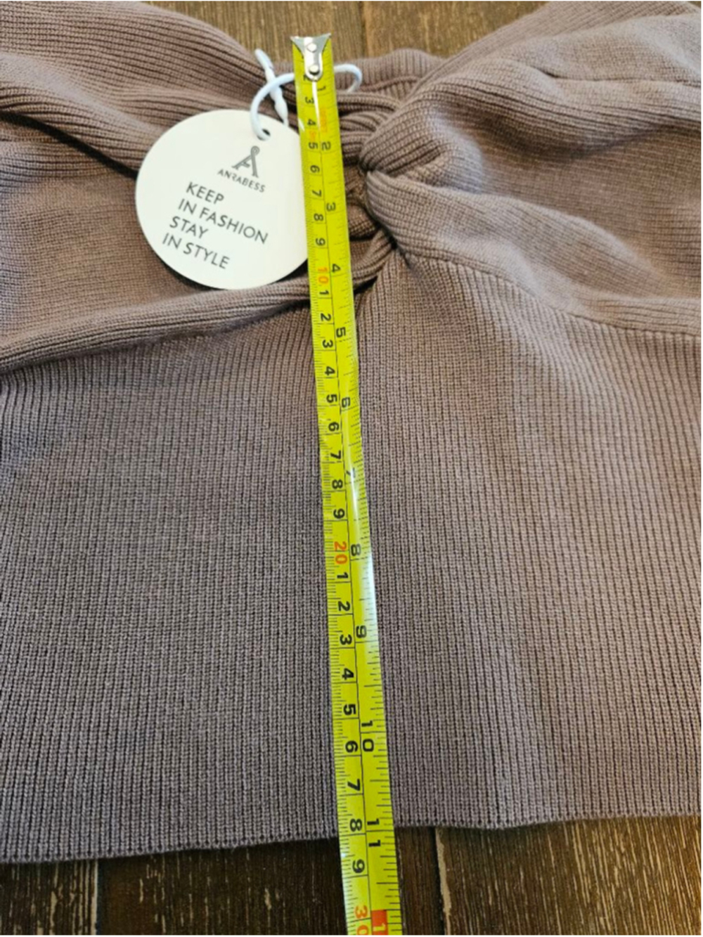 Women's ANRABESS NWT Brown Ribbed Knit Bandeau Tube Top S - Picture 10 of 12